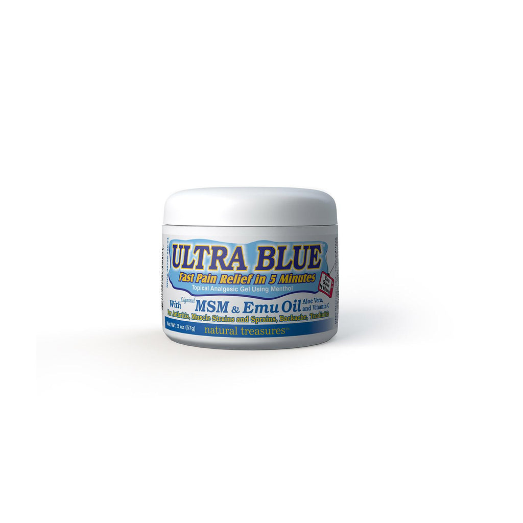 Natural Treasures Ultra Blue Topical Analgesic Gel Using Menthol - 2 Oz