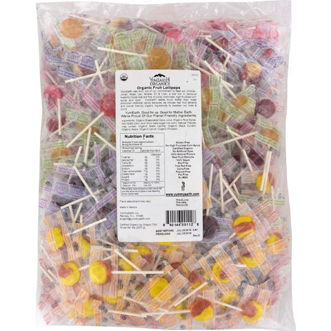 Yummy Earth Organic Fruit Lollipops - Assorted Fruits Flavors - 5 Lb Container