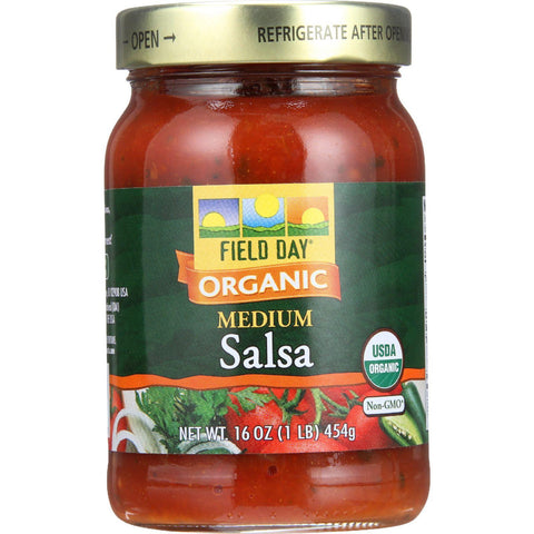 Field Day Salsa - Organic - Tomato Cilantro - Medium - 16 Oz - Case Of 12