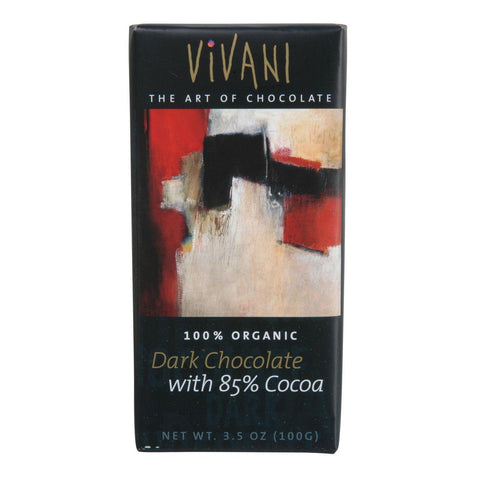 Vivani Organic Chocolate Bar - Dark Chocolate - 85 Percent Cocoa - 3.5 Oz Bars - Case Of 10