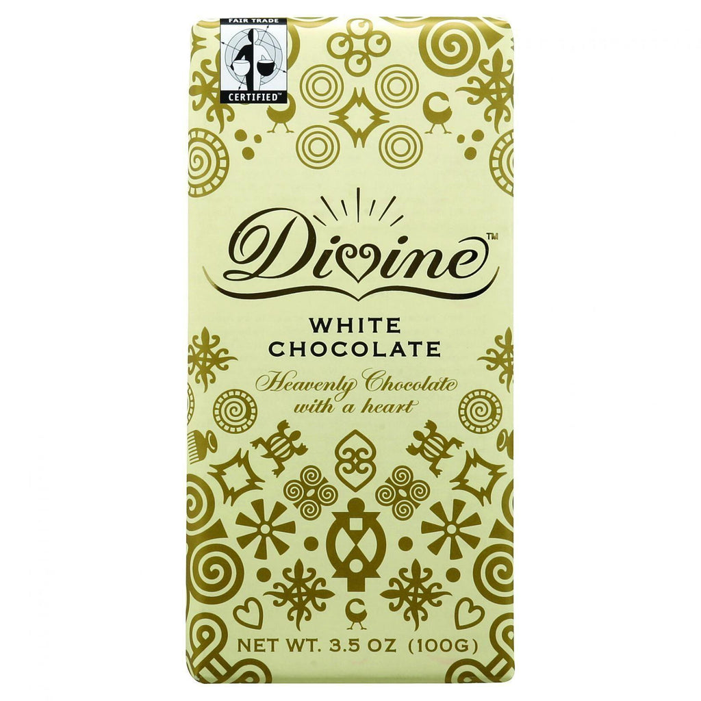Divine Chocolate Bar - White Chocolate - 3.5 Oz Bars - Case Of 10