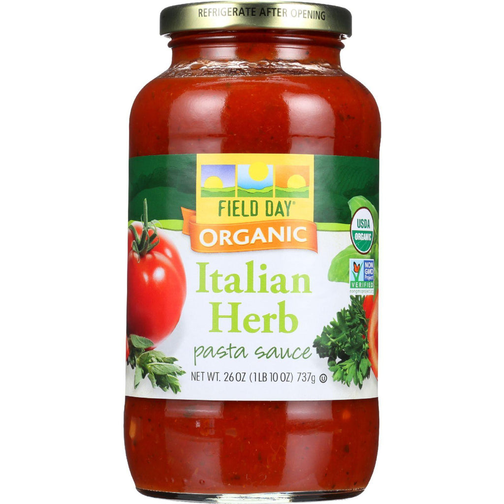 Field Day Pasta Sauce - Organic - Italian Herb - 26 Oz - Case Of 12