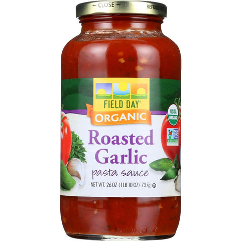 Field Day Pasta Sauce - Organic - Roasted Garlic - 26 Oz - Case Of 12