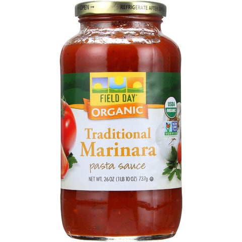 Field Day Pasta Sauce - Organic - Traditional Marinara - 26 Oz - Case Of 12