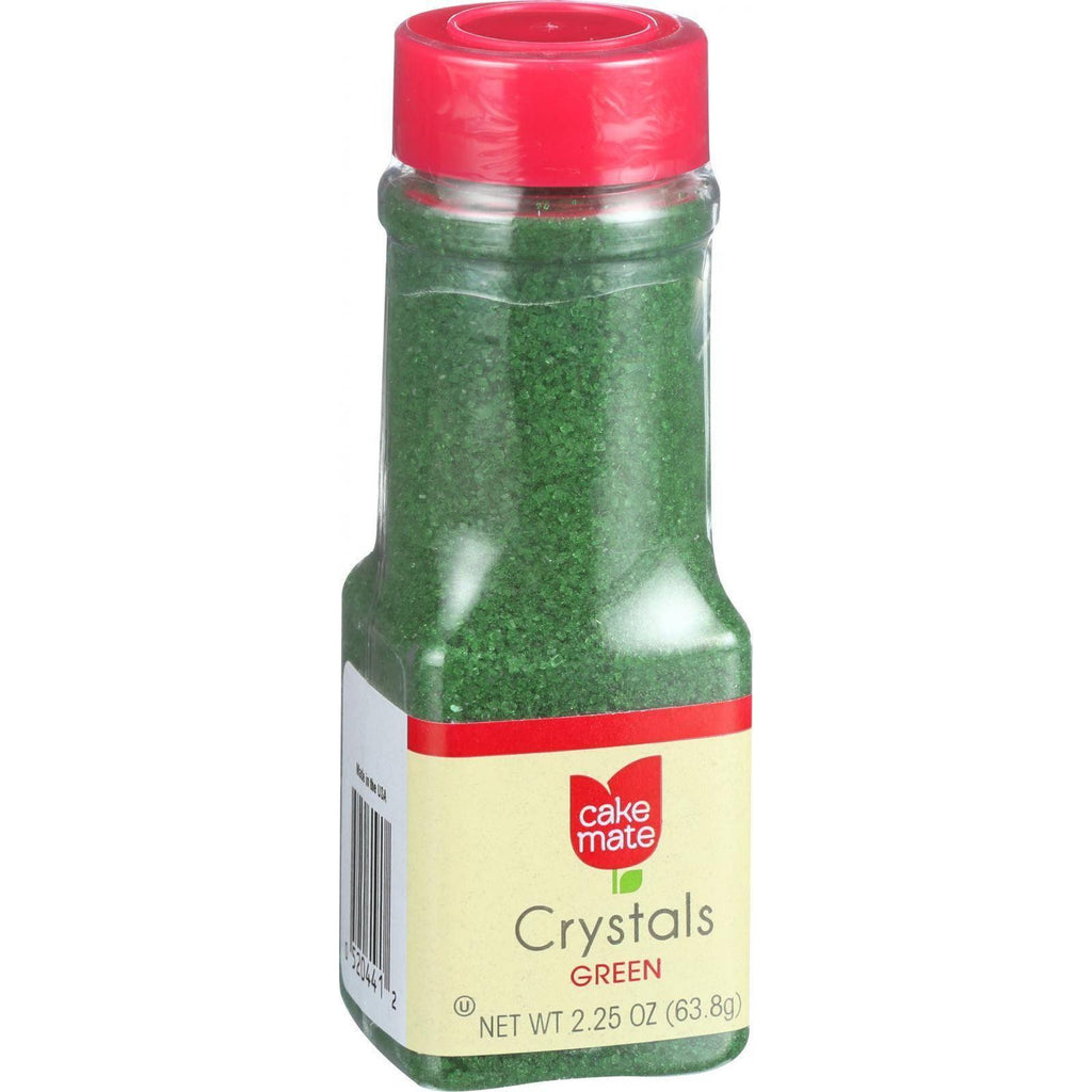 Cake Mate Decorating Decors - Crystals - Green - 2.25 Oz - Case Of 6