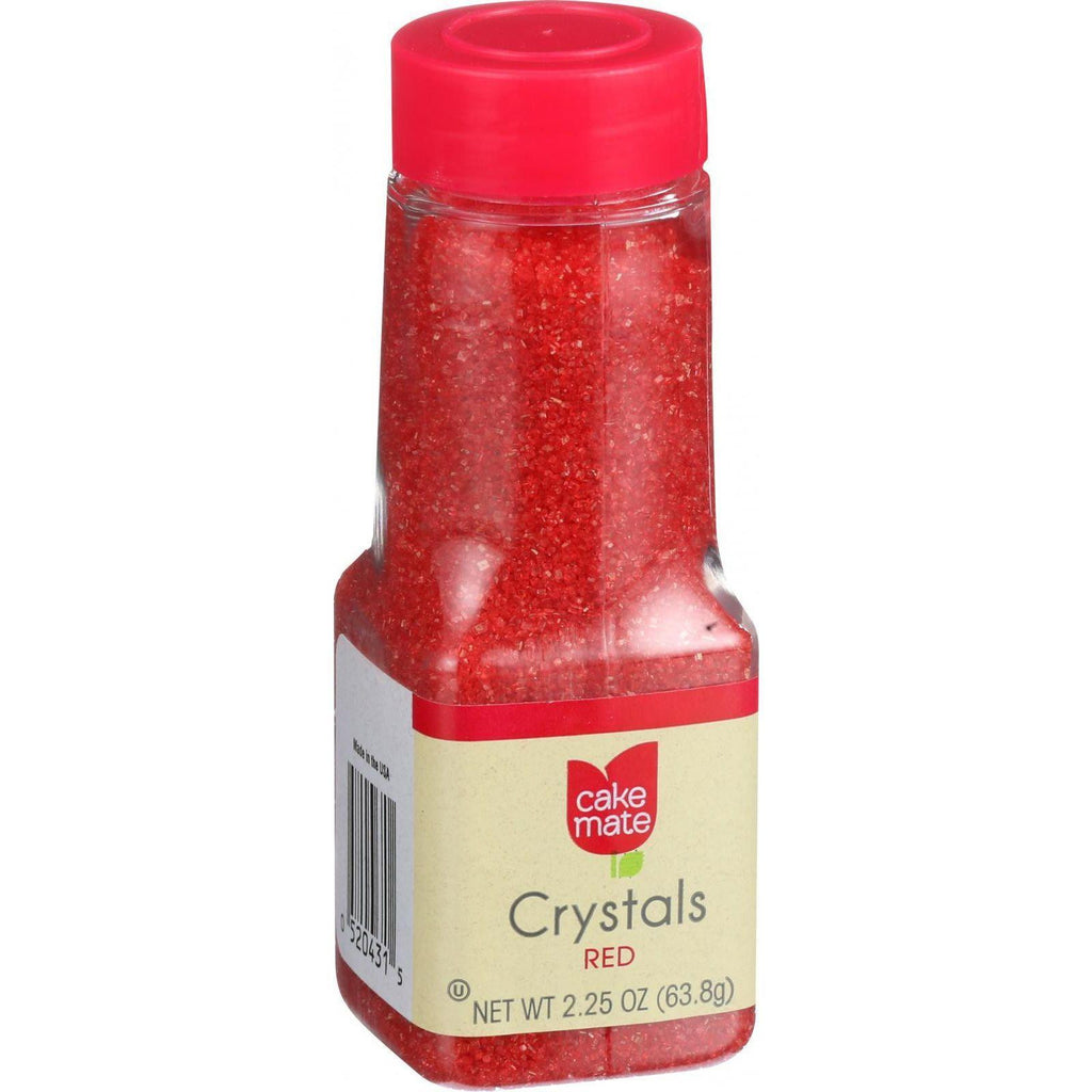 Cake Mate Decorating Decors - Crystals - Red - 2.25 Oz - Case Of 6