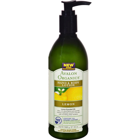 Avalon Organics Hand And Body Lotion Lemon - 12 Fl Oz