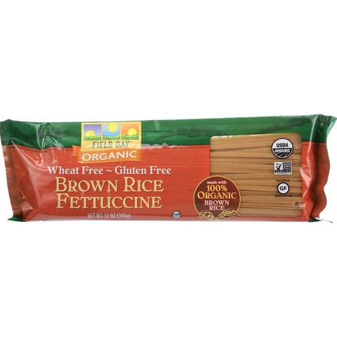 Field Day Pasta - Organic - Brown Rice - Fettucine - 12 Oz - Case Of 12