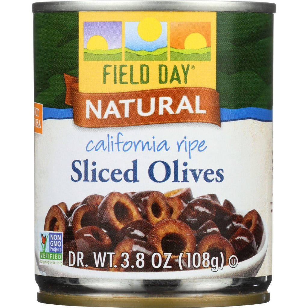 Field Day Olives - Black - Sliced - California Ripe - 3.8 Oz - Case Of 12