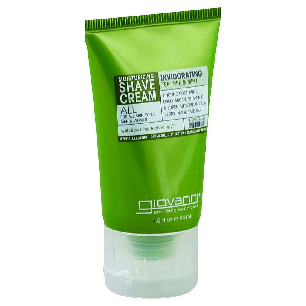 Giovanni Hair Care Products Moisturizing Shave Cream - Invigorating Tea Tree And Mint - 1.5 Oz