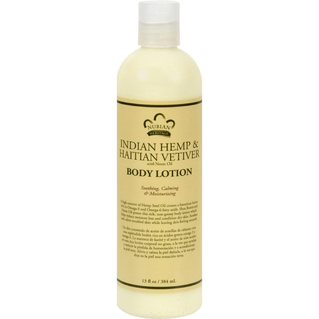 Nubian Heritage Lotion,indian Hempandhatian - 13 Oz