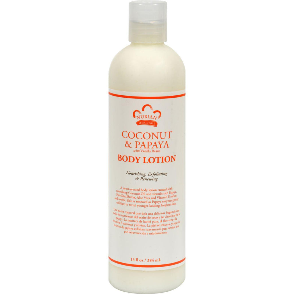 Nubian Heritage Lotion - Coconut And Papaya - 13 Oz