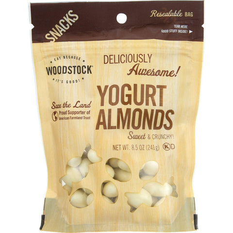 Woodstock Snacks - All Natural - Almonds - Yogurt - Sweet And Crunchy - 8.5 Oz - Case Of 8