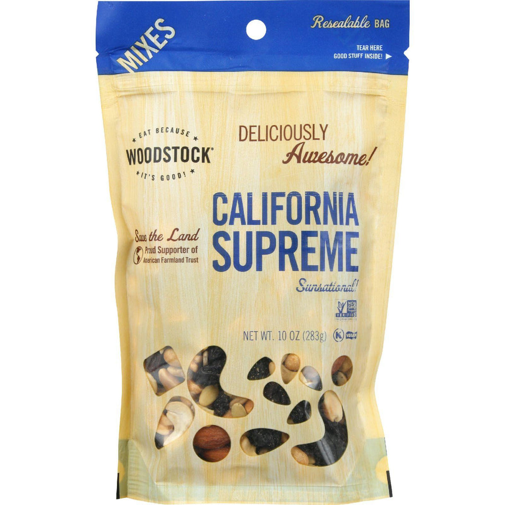 Woodstock Trail Mix - All Natural - California Supreme - 10 Oz - Case Of 8