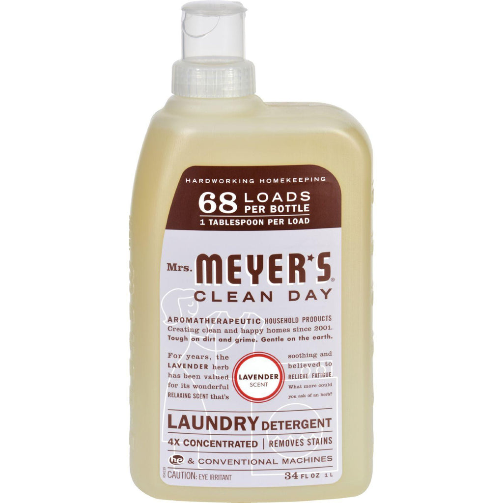 Mrs. Meyer's 68 Load 4x Laundry Detergent - Lavender - 34 Fl Oz - Case Of 6