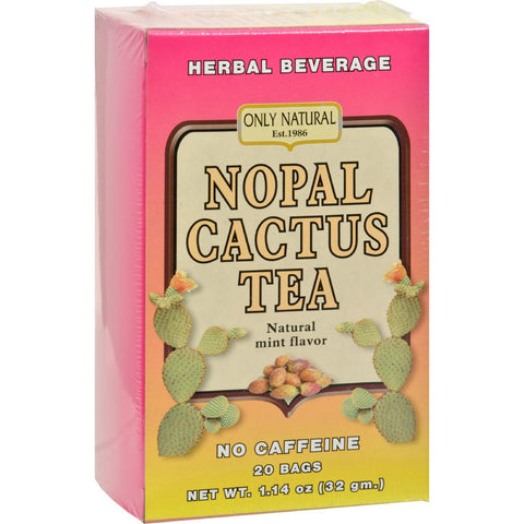 Only Natural Nopal Cactus Tea Caffeine Free Natural Mint - 20 Tea Bags