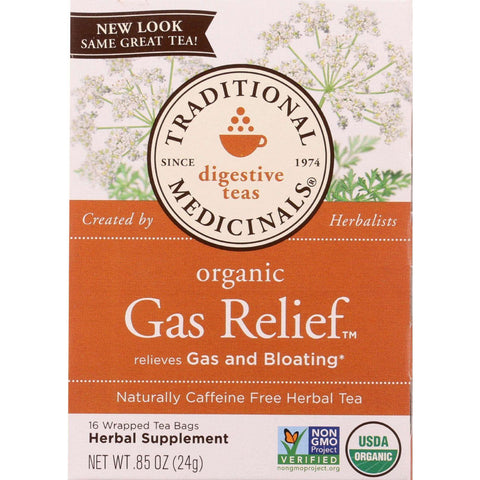 Traditional Medicinals Tea - Organic - Gas Relief - 16 Bags - Case Of 6