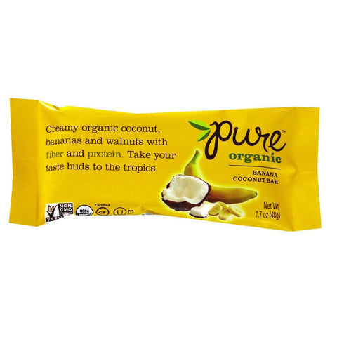 Pure Organic Pure Fruit And Nut Bar - Organic - Banana Coconut - 1.7 Oz Bars - Case Of 12