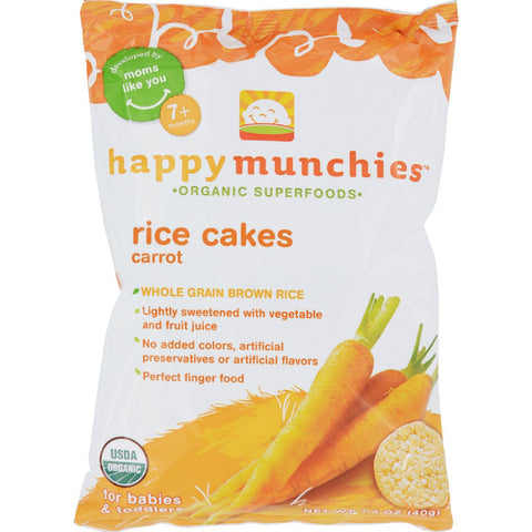 Happy Baby Happy Munchies Rice Cakes Carrot - 1.41 Oz - Case Of 10