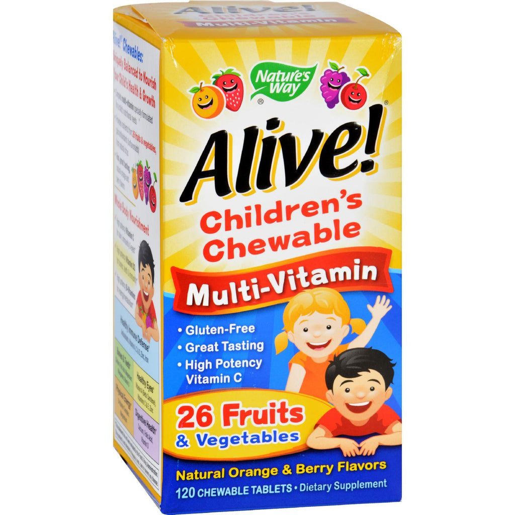 Nature's Way Alive Children's Multi-vitamin Chewable Natural Orange And Berry - 120 Chewable Tablets