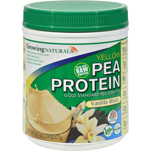 Growing Naturals Yellow Pea Protein - Vanilla Blast - 16 Oz