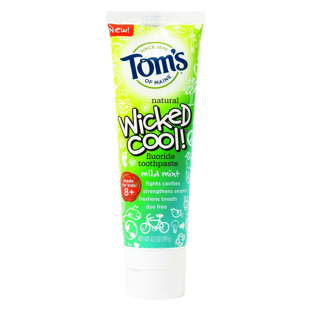 Tom's Of Maine Toothpaste - Wicked Cool - Flouride - Kids - Mild Mint - 4.2 Oz - Case Of 6