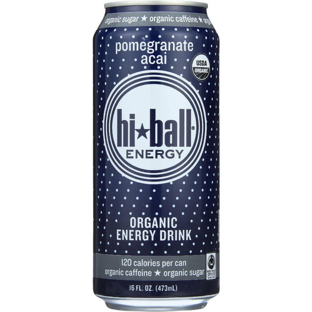 Hi Ball Energy Drink - Organic - Pomegranate Acai - 16 Oz - Case Of 12