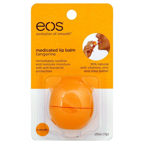 Eos Products Lip Balm - Smooth Sphere - Natural - Tangerine - Medicated - .25 Oz - Case Of 6