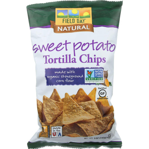 Field Day Tortilla Chips - Organic - Sweet Potato - 5 Oz - Case Of 12