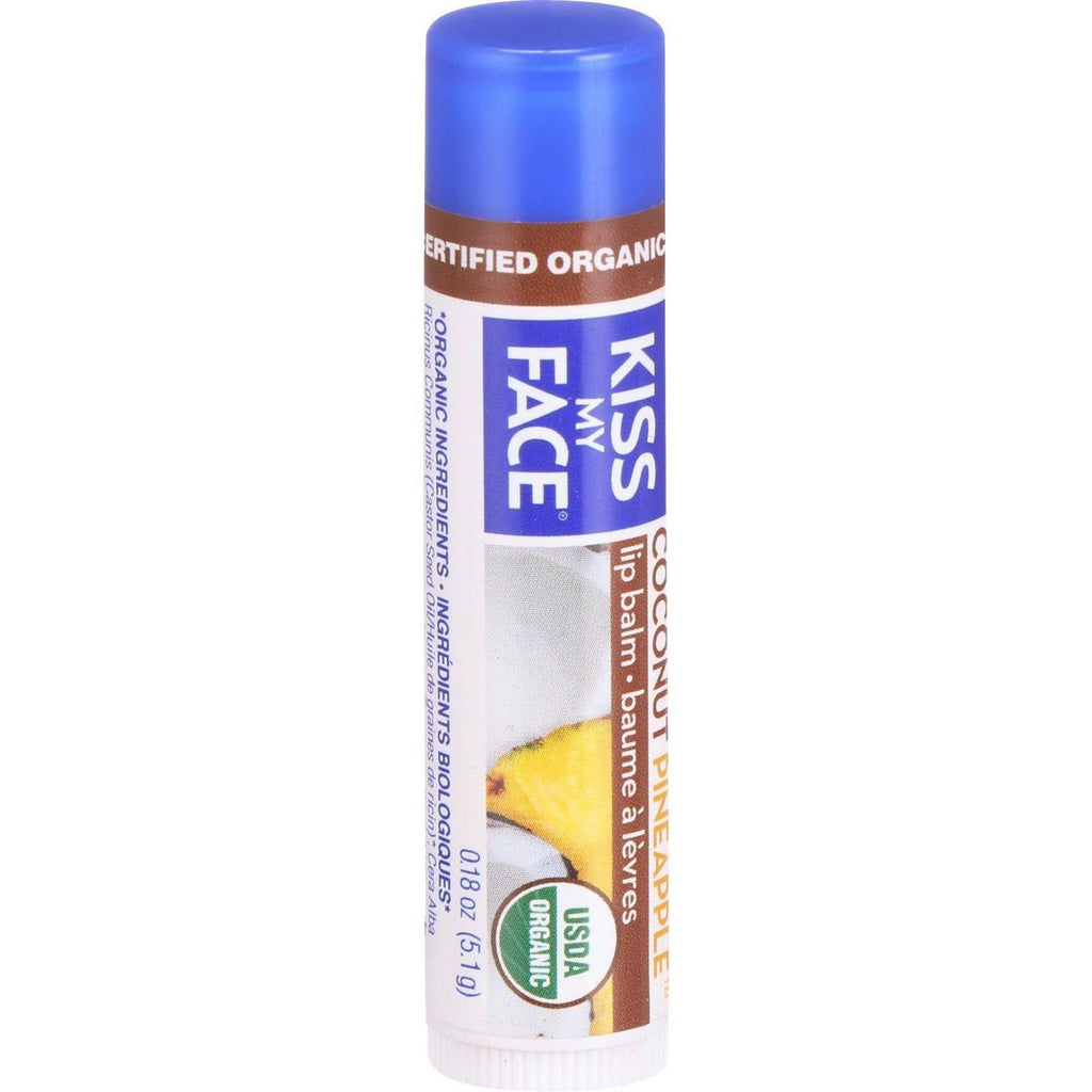 Kiss My Face Organic Lip Balm - Coconut Pineapple - .18 Oz - Case Of 24