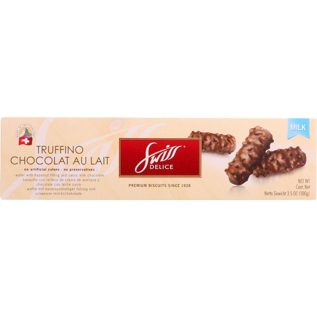 Swiss Delice Cookies - Truffino - Milk Chocolate - 3.5 Oz - Case Of 10