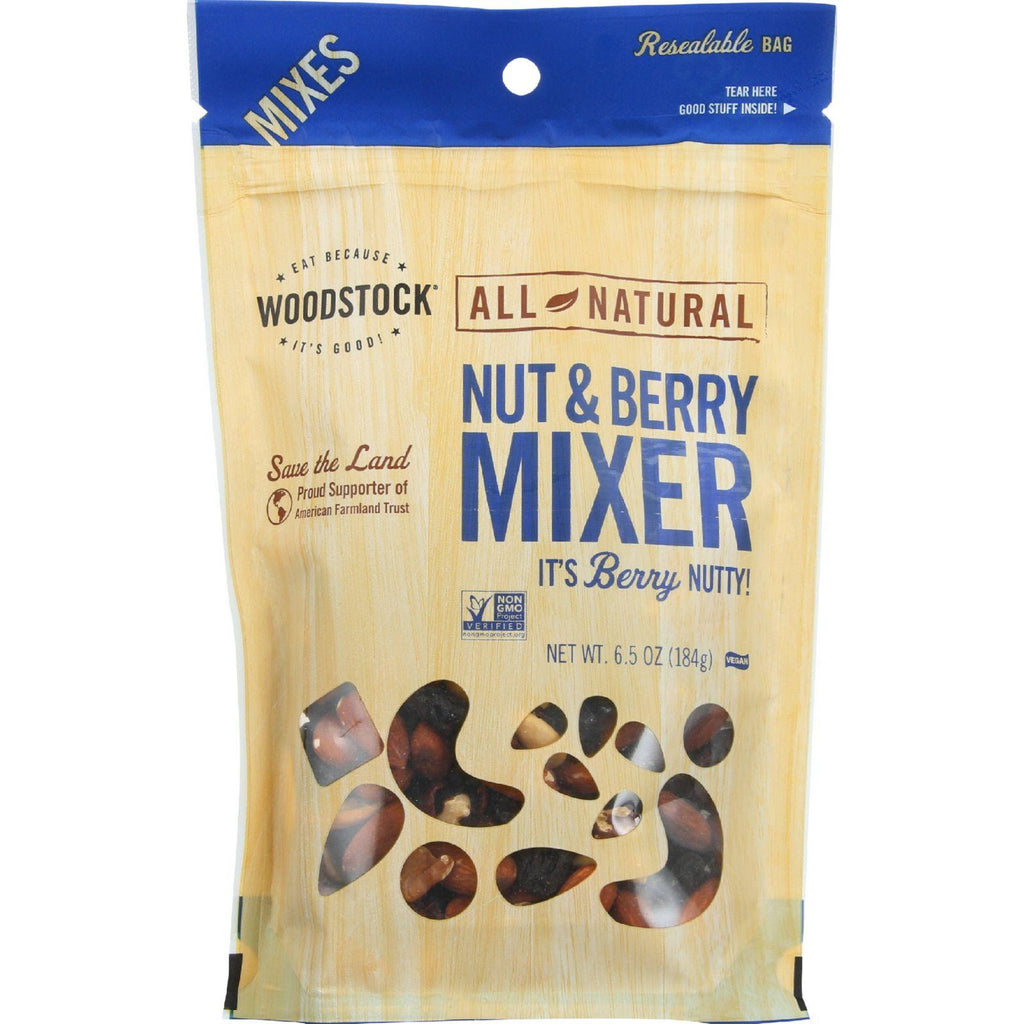 Woodstock Trail Mix - All Natural - Nut And Berry Mixer - 6.5 Oz - Case Of 8