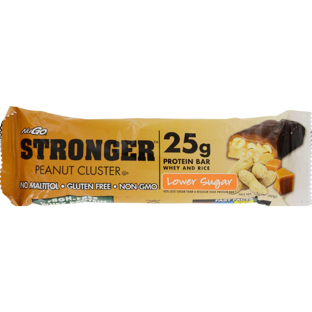 Nugo Nutrition Bar - Stronger Peanut Cluster - 2.82 Oz - Case Of 12