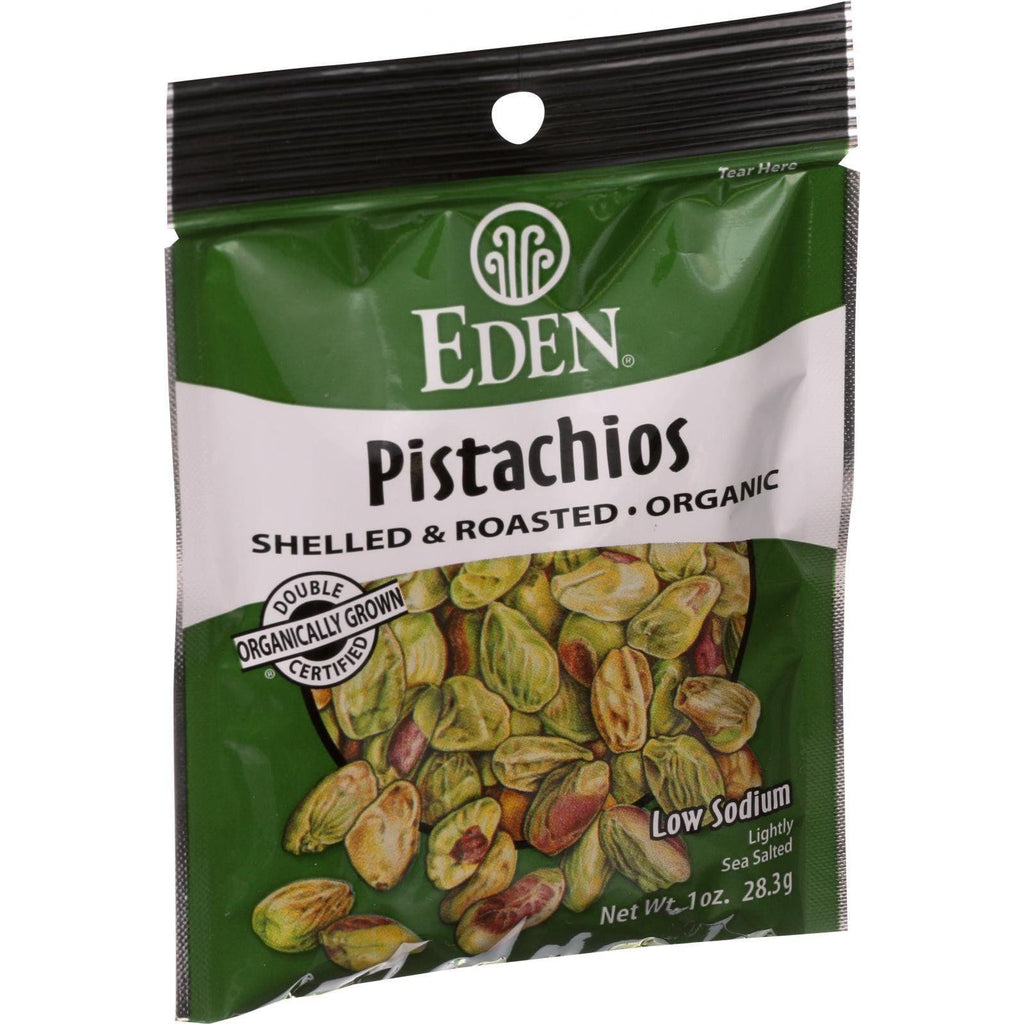 Eden Foods Organic Pocket Snacks - Pistachios - Shelled And Dry Roasted - 1 Oz - Case Of 12