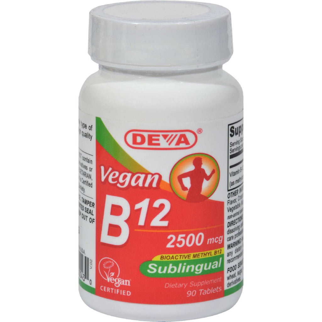 Deva Vegan Vitamins Sublingual B12 - 2500 Mcg - 90 Tablets