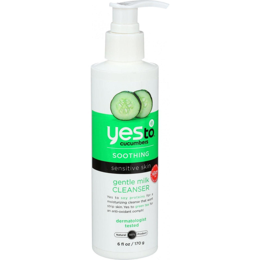 Yes To Cucumbers Cleanser - Gentle Milk - Soothing - Sensitive Skin - 6 Oz