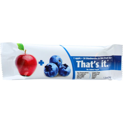 That's It Fruit Bar - Apple And Blueberry - Case Of 12 - 1.2 Oz