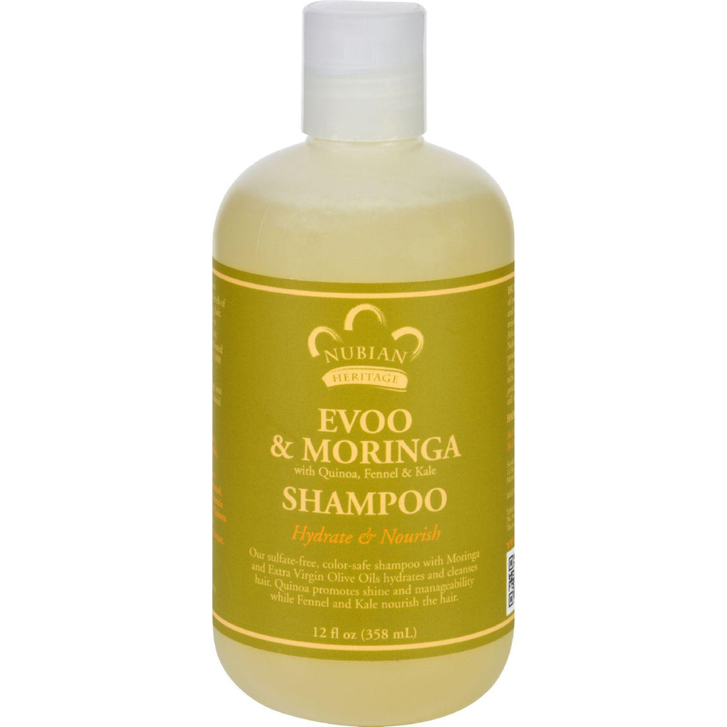 Nubian Heritage Shampoo - Evoo And Moringa - Repair And Extend - 12 Oz