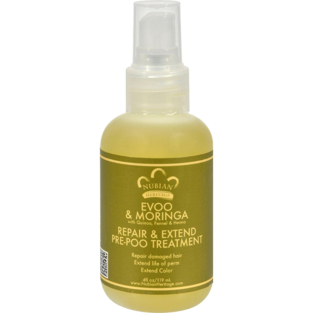 Nubian Heritage Prepoo Serum - Repair And Extend Extra Virgin Olive Oil And Moringa - 4 Oz