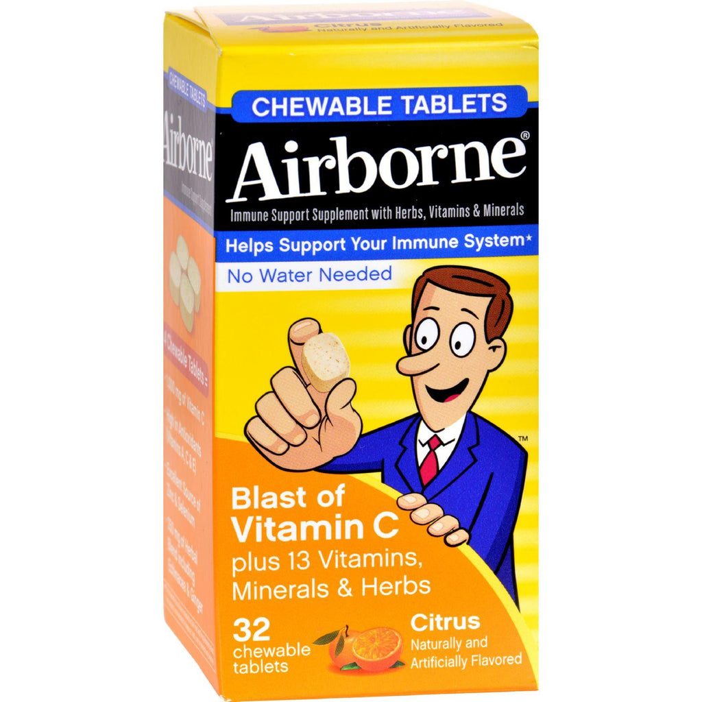 Airborne Chewable Tablets With Vitamin C - Citrus - 32 Tablets