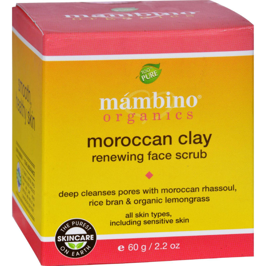 Mambino Organics Face Scrub - Moroccan Clay - Renewing - 2.2 Oz