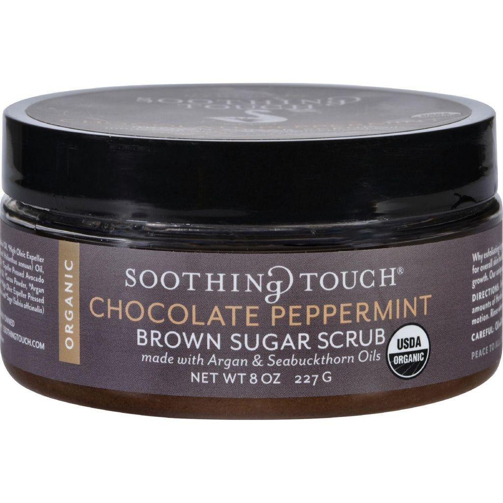 Soothing Touch Scrub - Organic - Sugar - Chocolate Peppermint Brown Sugar - 8 Oz