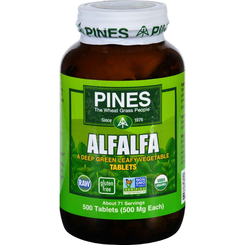 Pines International Alfalfa - Organic - Tablets - 500 Tablets