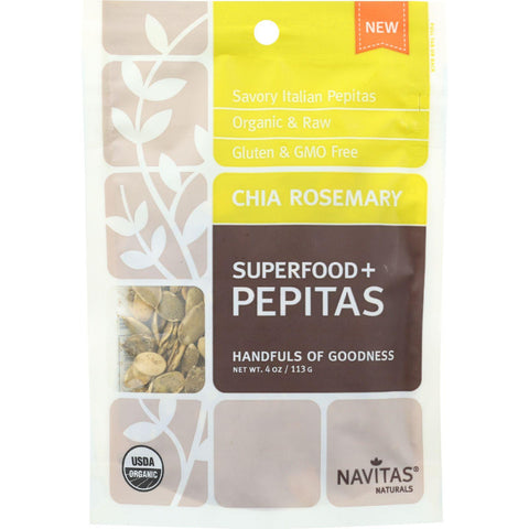 Navitas Naturals Pepitas - Organic - Superfood Plus - Chia Rosemary - 4 Oz - Case Of 12