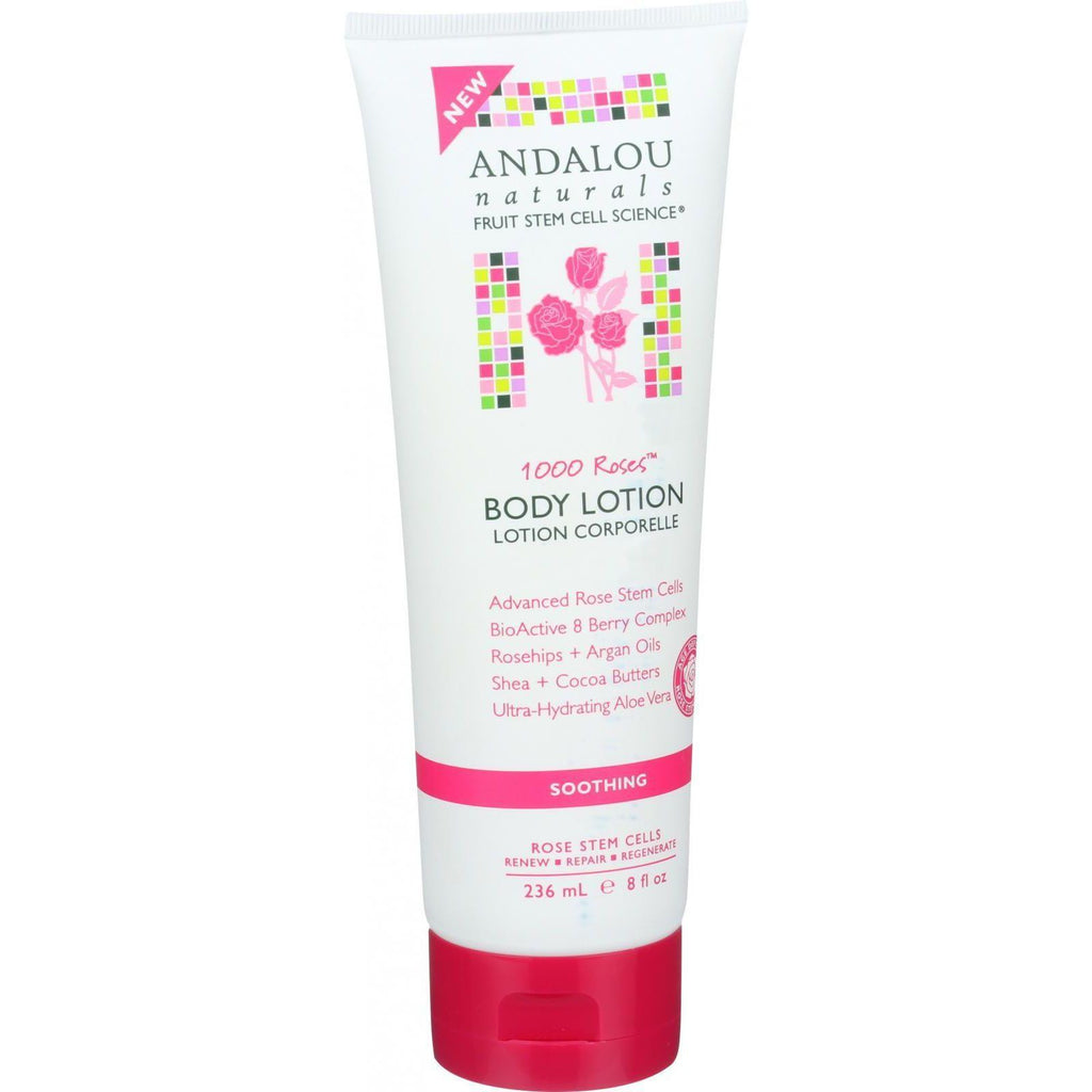 Andalou Naturals Soothing Body Lotion - 1000 Roses - 8 Oz