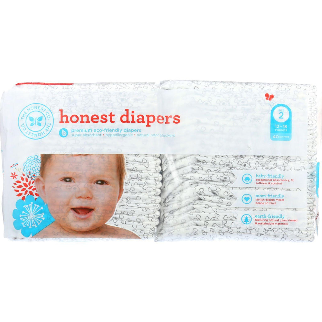 The Honest Company Diapers - Skulls - Size 2 - Babies 12 To 18 Lbs - 40 Count - 1 Each