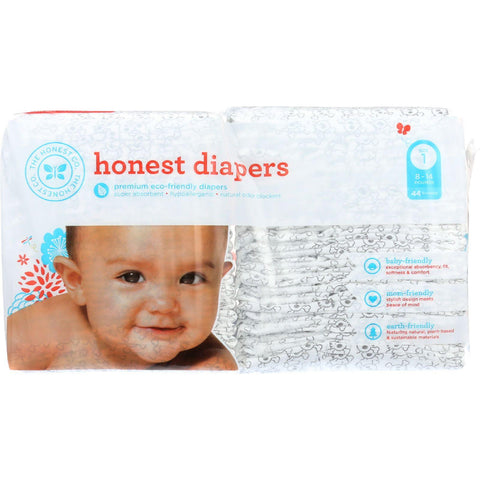 The Honest Company Diapers - Skulls - Size 1 - Babies 8 To 14 Lbs - 44 Count - 1 Each