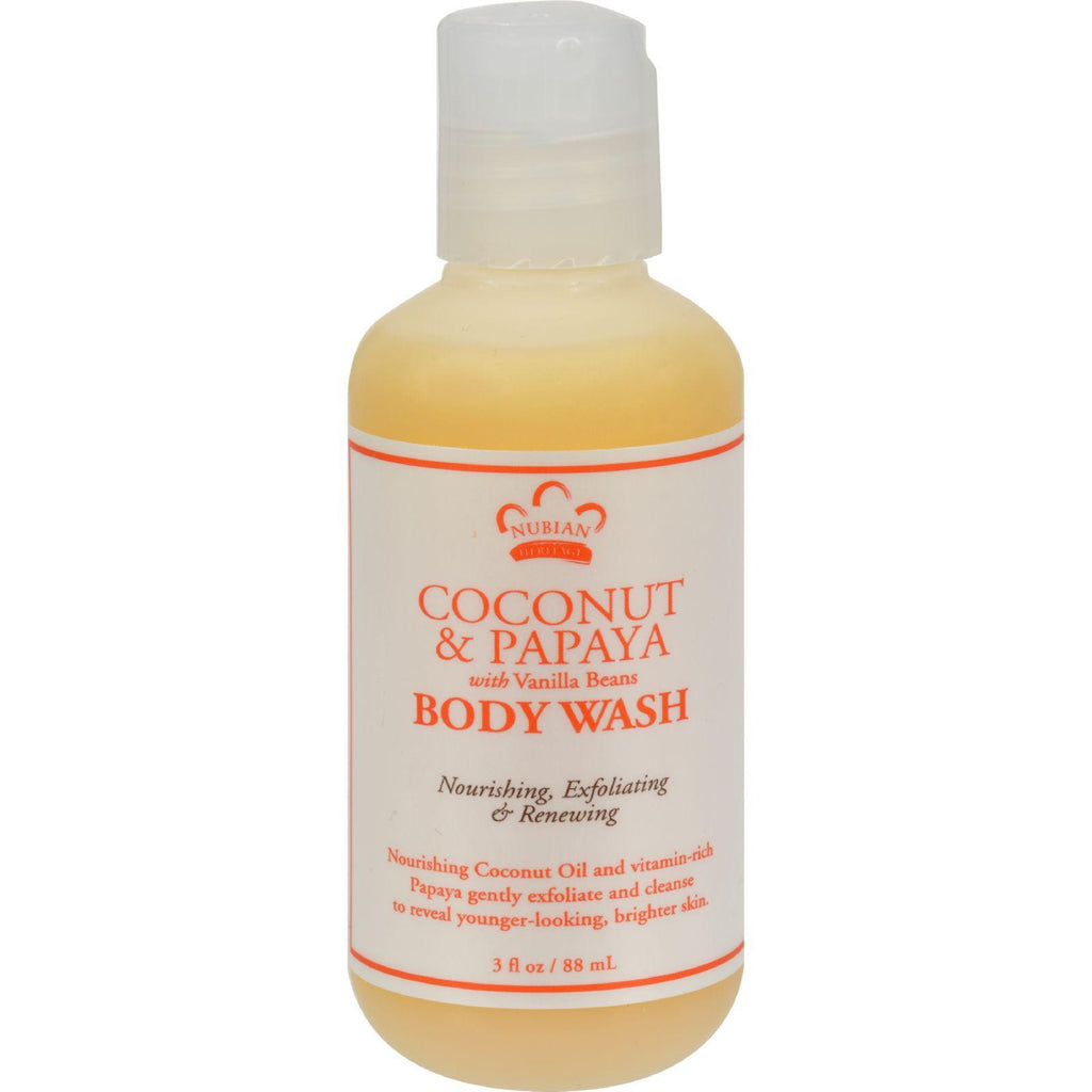 Nubian Heritage Body Wash - Coconut And Papaya - 3 Fl Oz - 1 Case