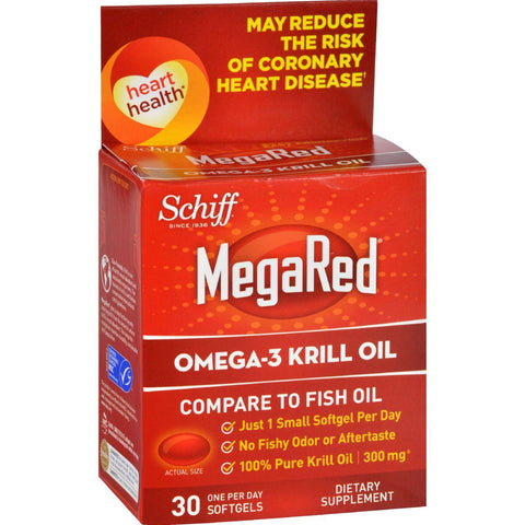 Schiff Vitamins Omega 3 Krill Oil - Megared - 300 Mg- 30 Softgels