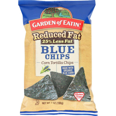 Garden Of Eatin Tortilla Chips - Organic - Blue Corn - Reduced Fat - 7 Oz - Case Of 12